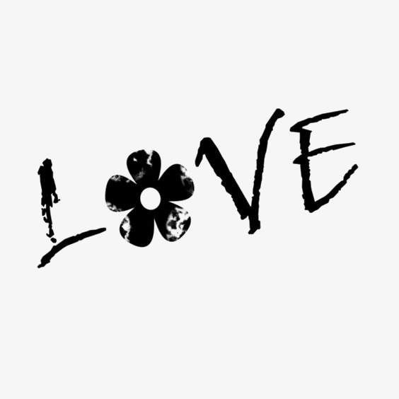 手绘love英文艺术字