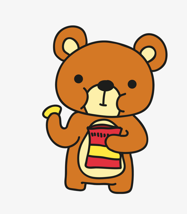 吃薯片的小熊