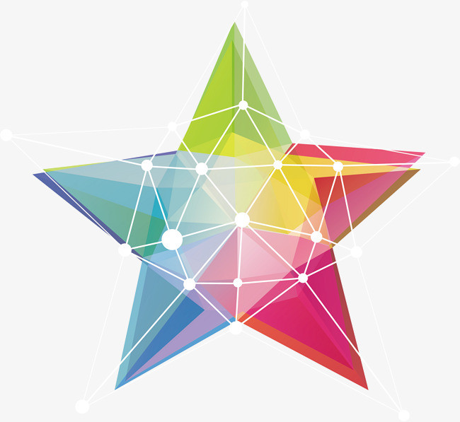 矢量彩色五角星