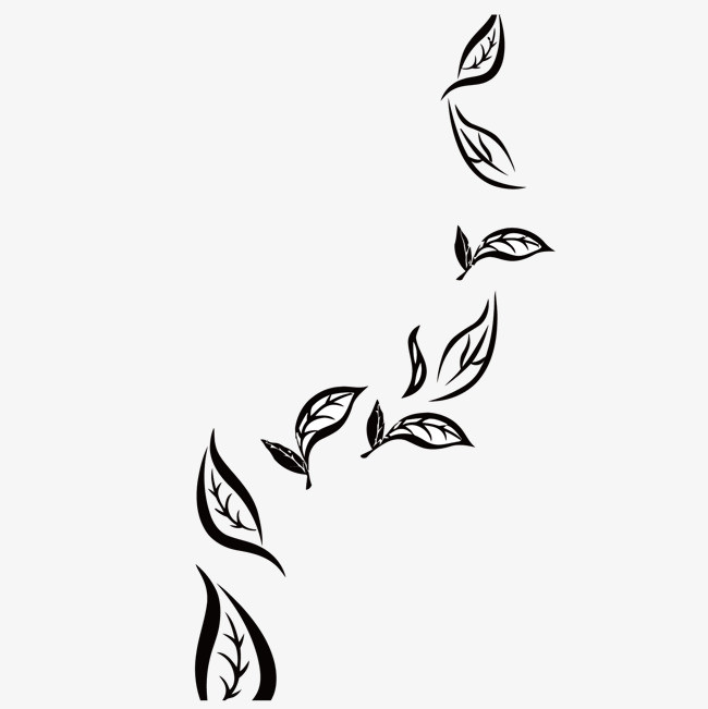 手绘矢量绿色茶叶