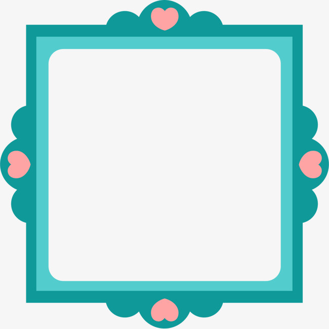 手绘心形爱情边框插画【免抠元素png】-90设计网