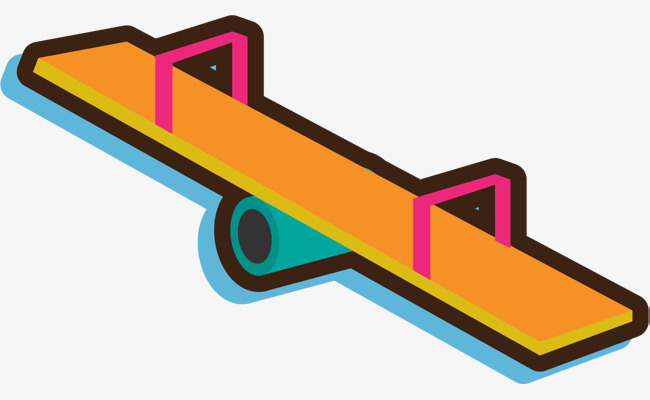 手绘风格跷跷板