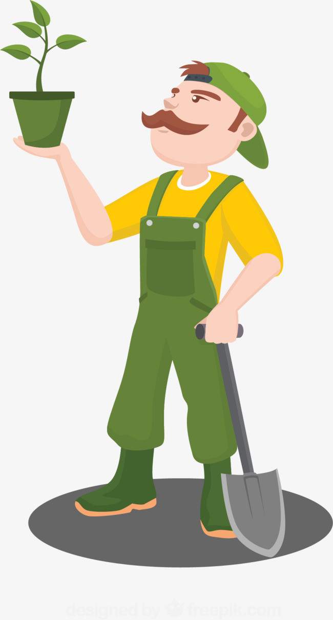 卡通园艺工人设计矢量素材下载