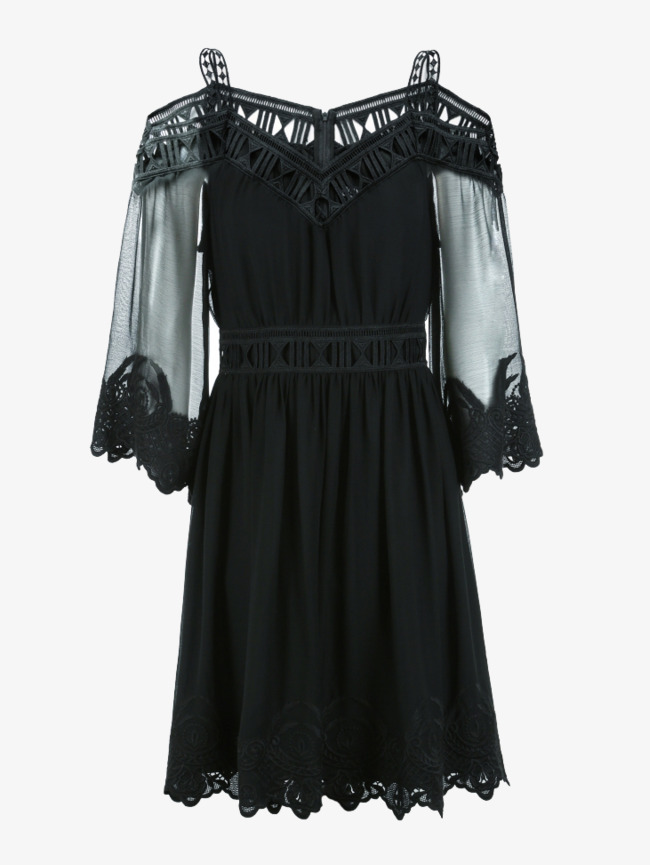 露肩网纱连衣裙素材图片免费下载_高清png_cnc娱乐_cnc娱乐平台_cnc