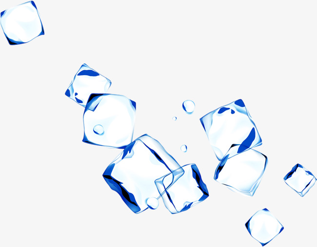 海报夏日冰块效果png素材-90设计