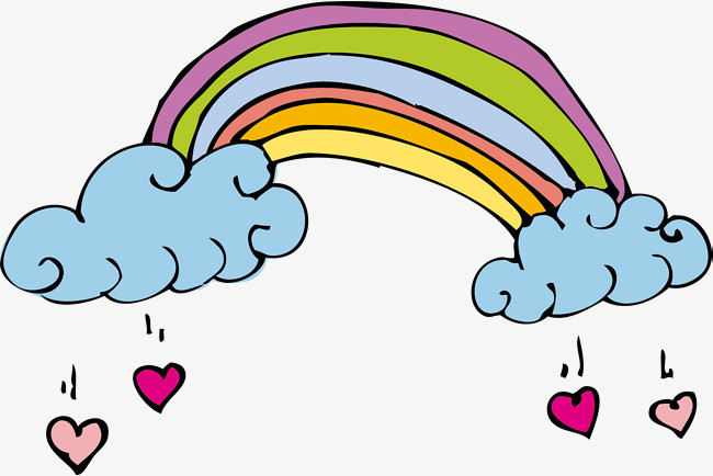 矢量彩色手绘彩虹