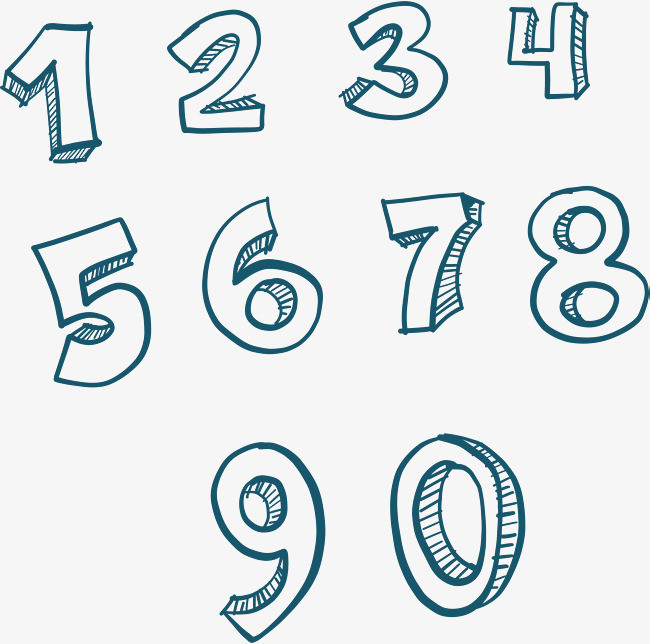 数字1～9剪纸方法空心图片
