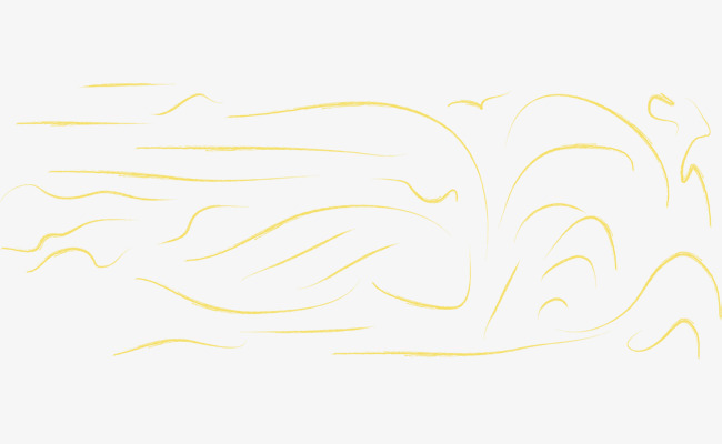 手绘涂鸦风黄色曲线