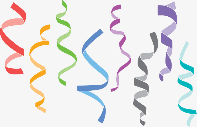 彩色彩带透明元素节日漂浮立体元素【免抠元素png】-90设计网