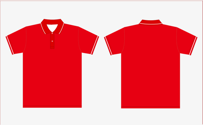 红色t恤正反面矢量图