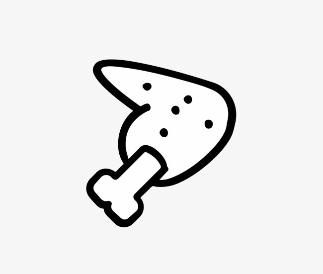 鸡翅矢量图图标