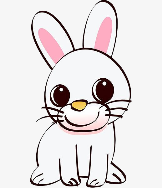 白色可爱小兔子创意插画