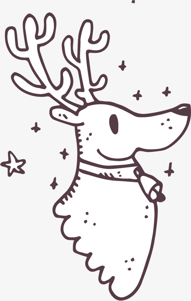 矢量手绘卡通麋鹿