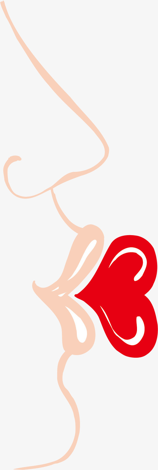 嘴巴吹爱心矢量