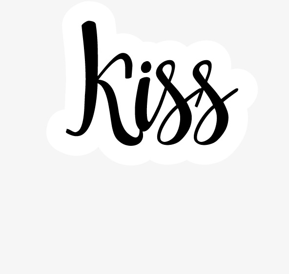 黑色字母kiss