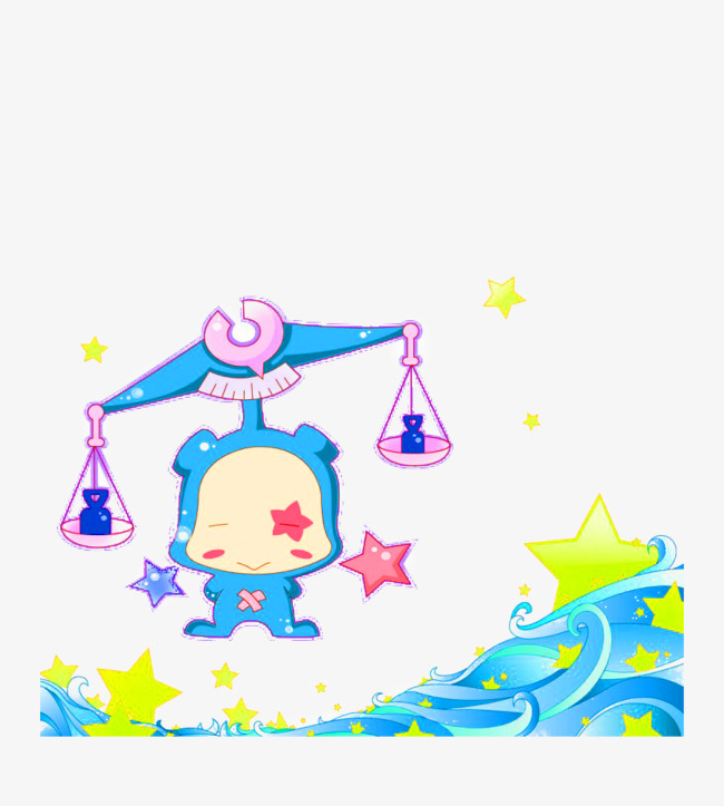 手绘动物和星星