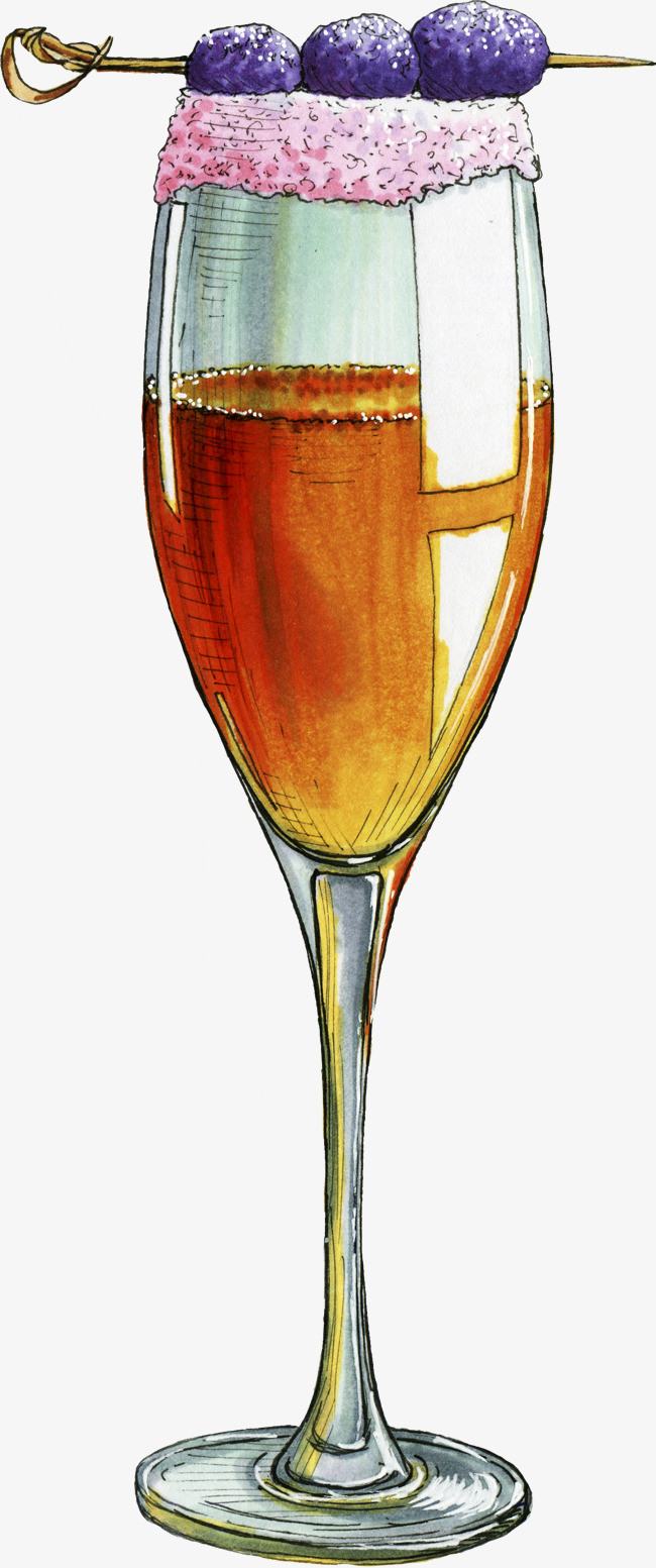 手绘香槟