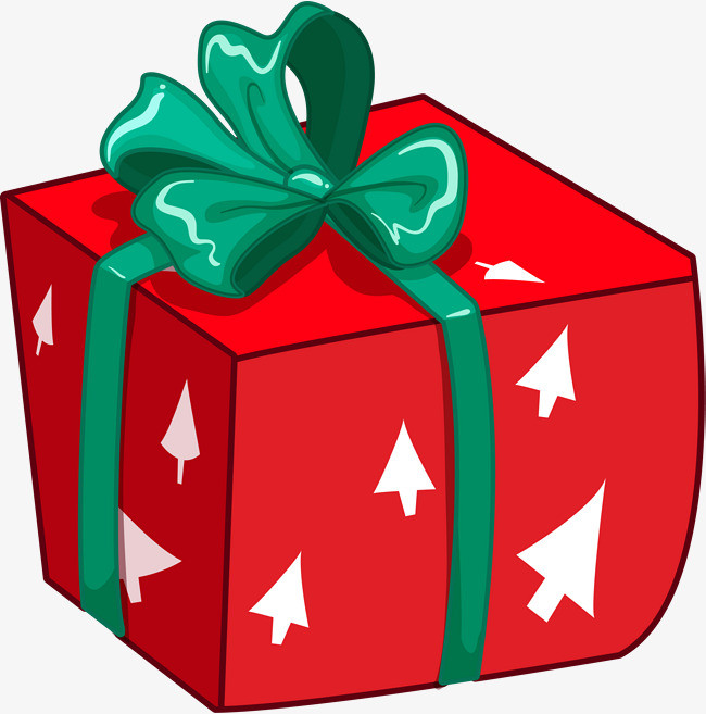 卡通红色礼物盒