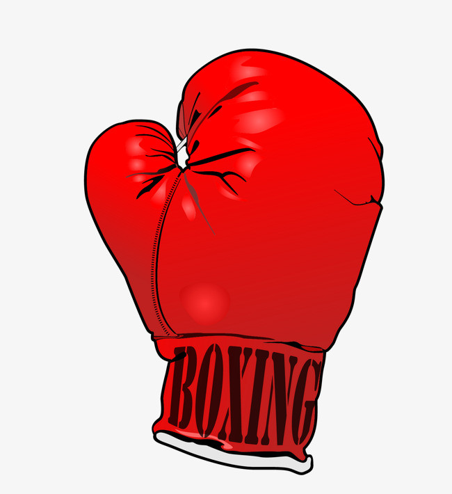 手绘红色拳击手套素材