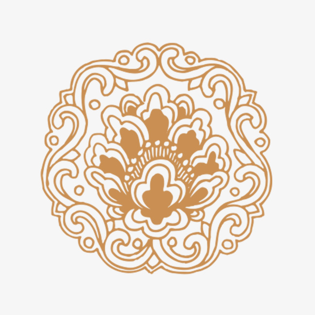 祥云灰色传统花纹剪纸装饰免扣元素