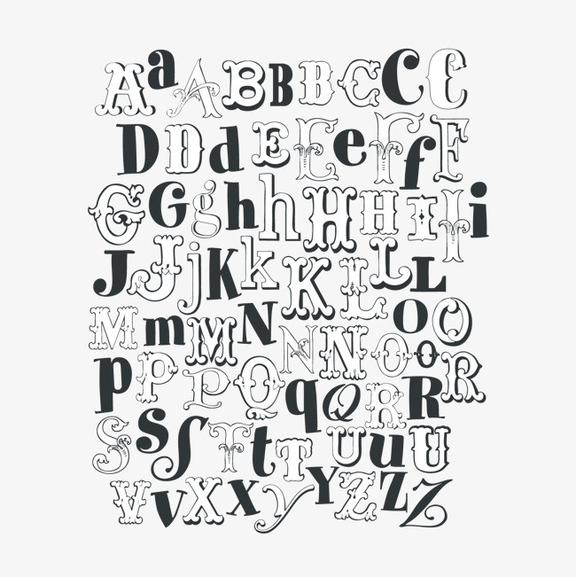 复古英文字母设计矢量素材