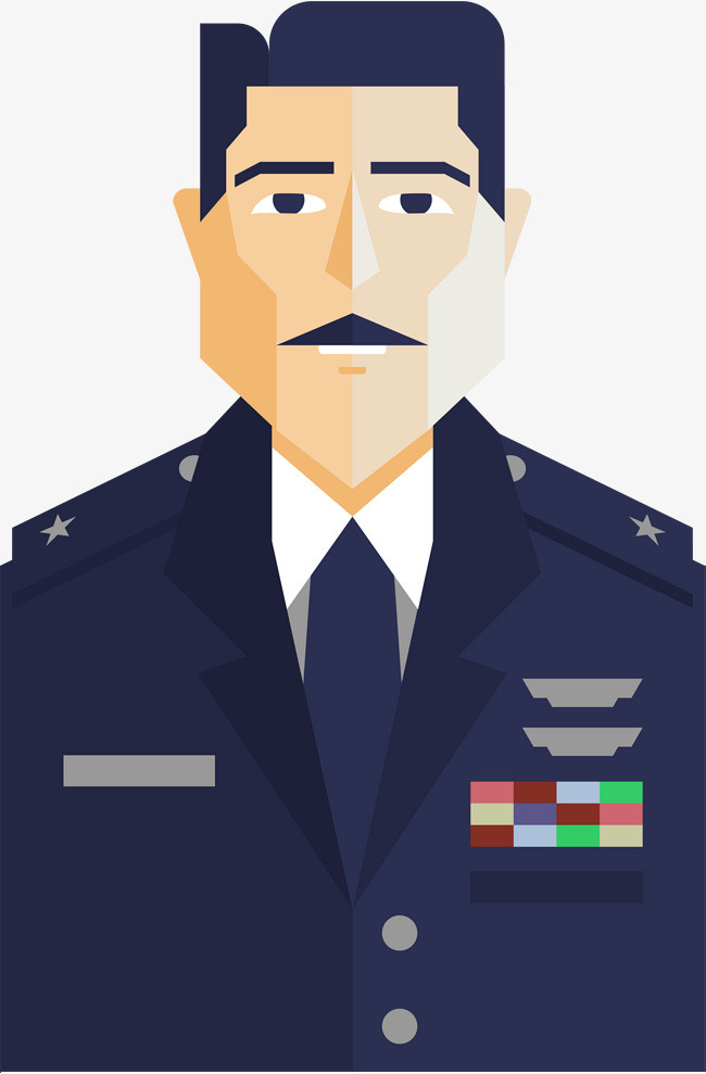 蓝色卡通士官