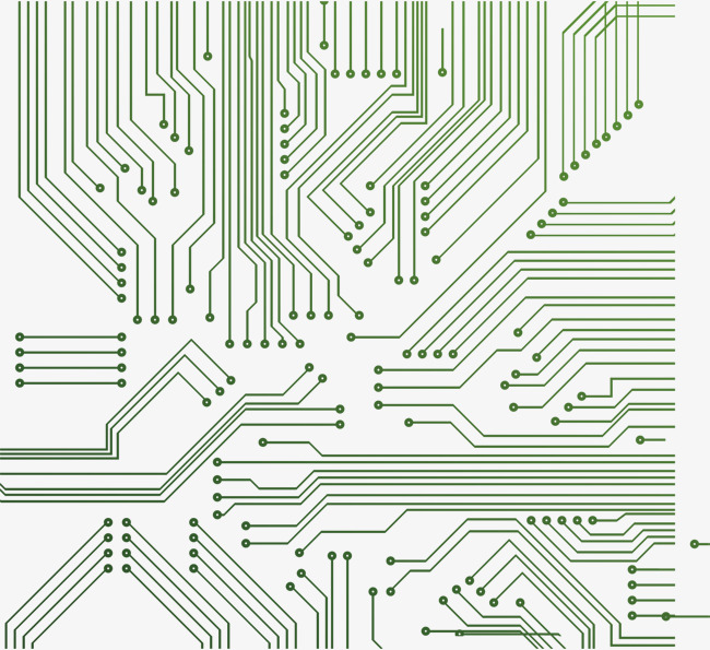 手绘卡通风格科技电路板装饰效果元素