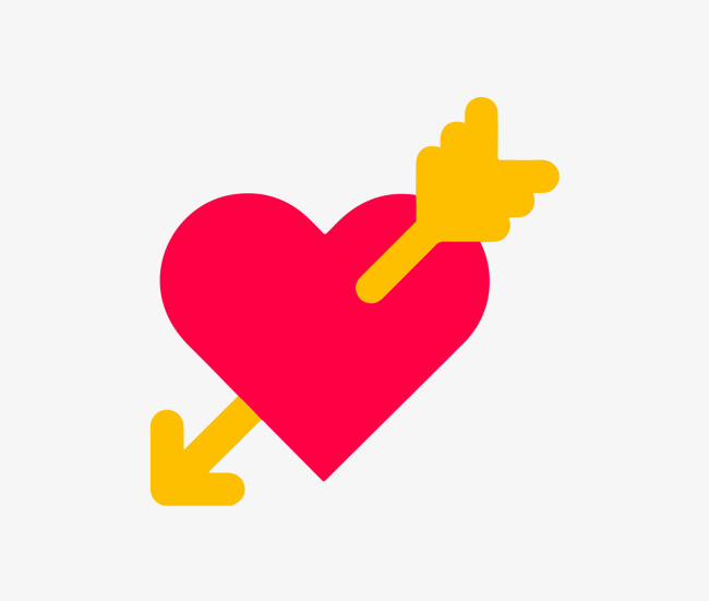 情人节红色系一箭穿心甜蜜爱情桃心边框矢量素材