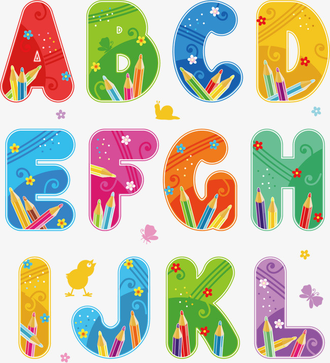 卡通字母 海报banner字母 派对字母