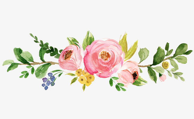 手绘水彩花朵_png素材免费下载_ 2678*920像素(编号:18769430)_90设计