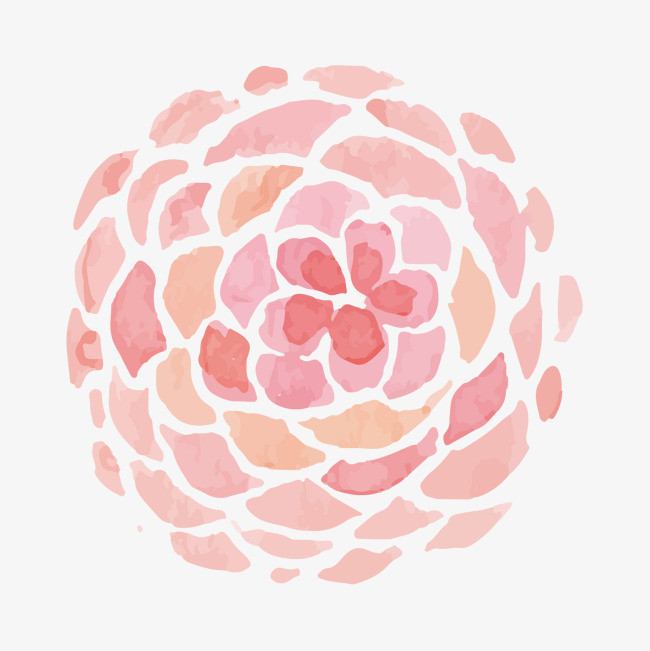 手绘水彩花团