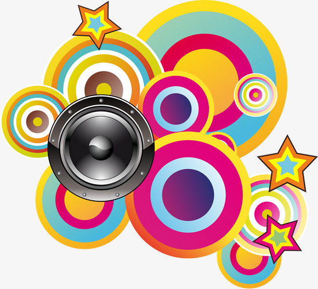 彩色圆圈五角星图案