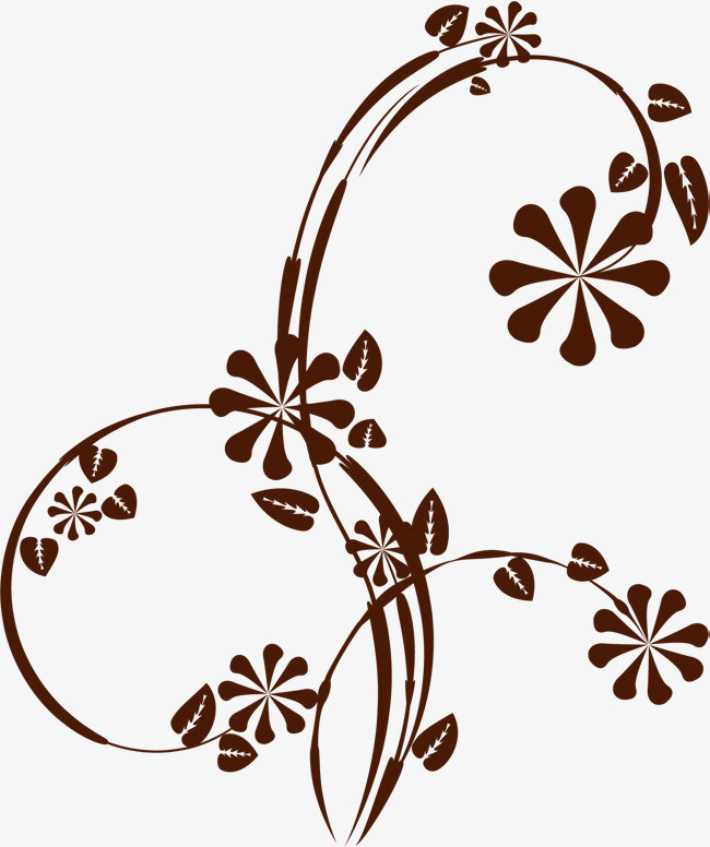 手绘棕色藤蔓