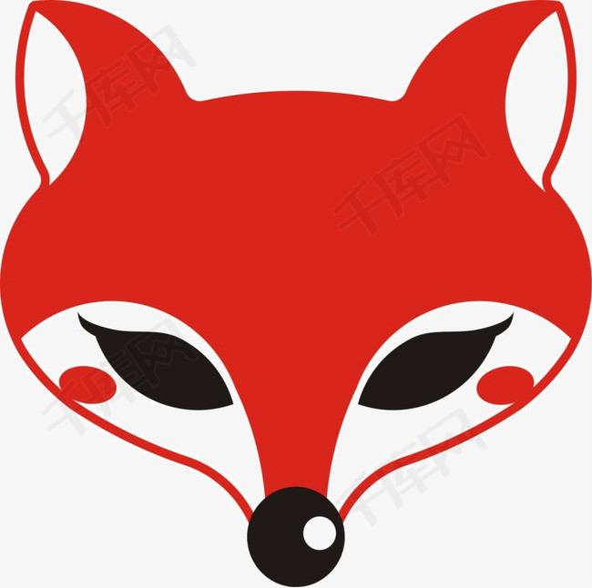 红色狐狸头狐狸头像红色狐狸头插图图标卡通形象漂亮