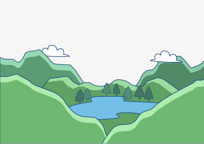 矢量卡通长白山png