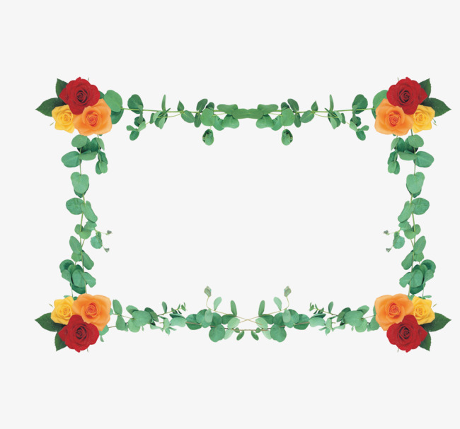 鲜花边框_png素材免费下载_ 1073*1000像素(编号:18838831)_90设计