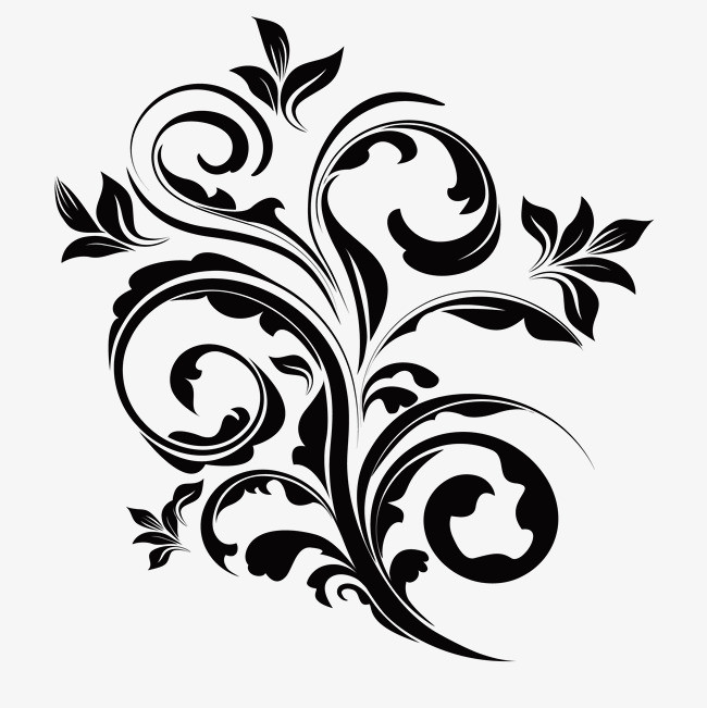 黑色花纹png素材下载_高清图片png格式(编号:18842627)-90设计