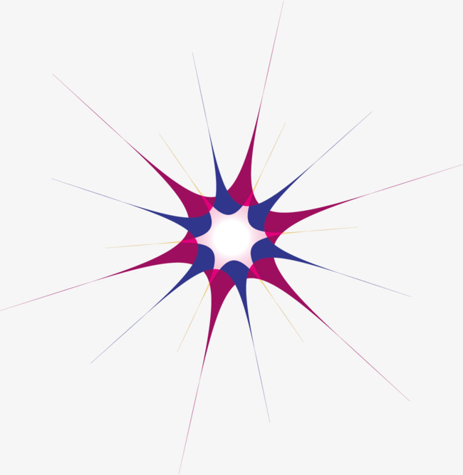 手绘粉色闪光手绘光线光芒四射粉色简约小清新