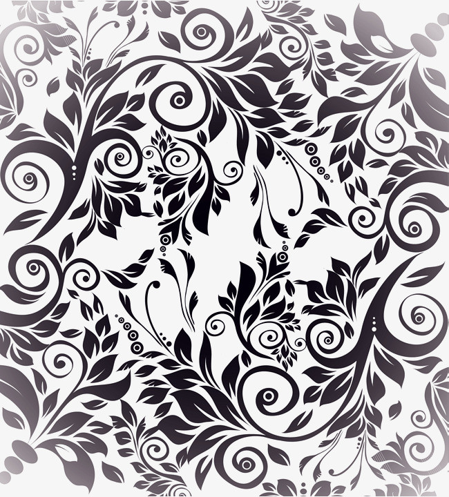 手绘黑色花纹