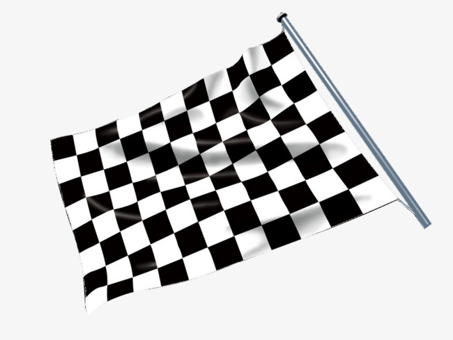 f1赛车黑白手拿旗