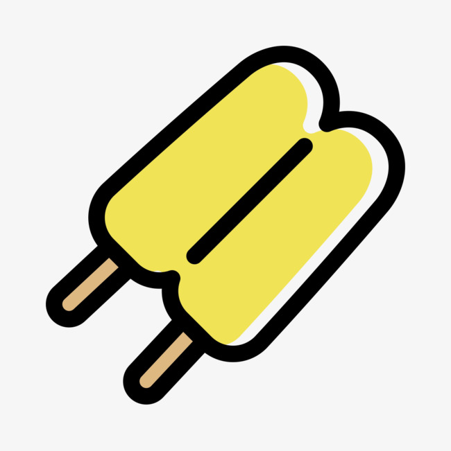 手绘卡通黄色冰棍雪糕