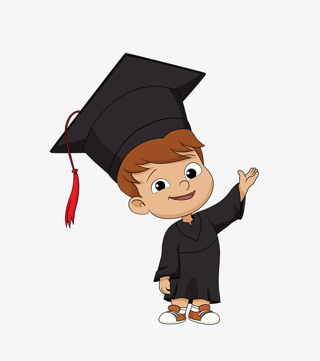 卡通手绘可爱男博士