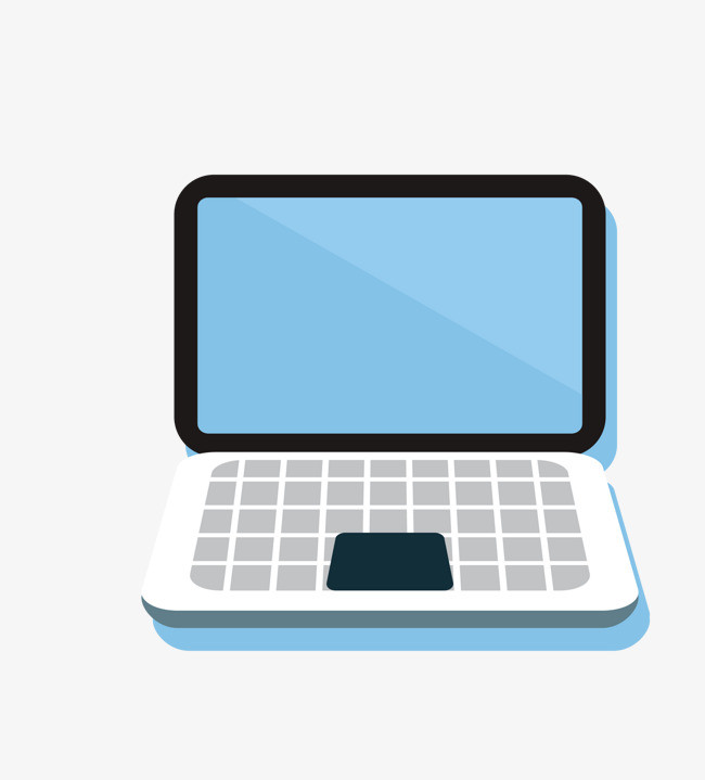 矢量卡通简洁扁平化电脑png