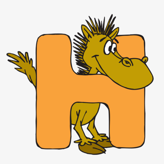 动物字母h创意字体设计