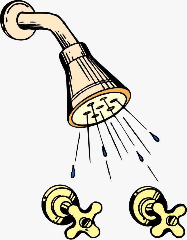 卡通淋浴花洒矢量