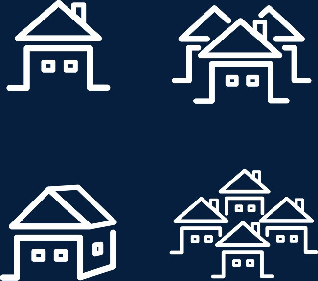 4款创意白色房屋标志矢量图【高清装饰元素png素材】-90设计