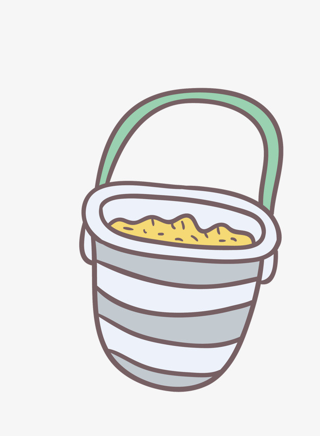 矢量卡通简洁扁平化水桶png