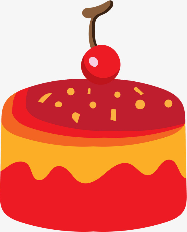 表白节手绘蛋糕上的情侣红色爱心装饰