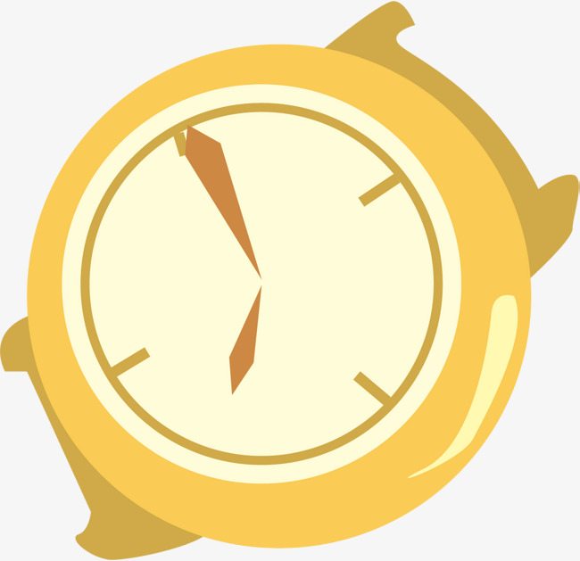 手绘黄色手表表针