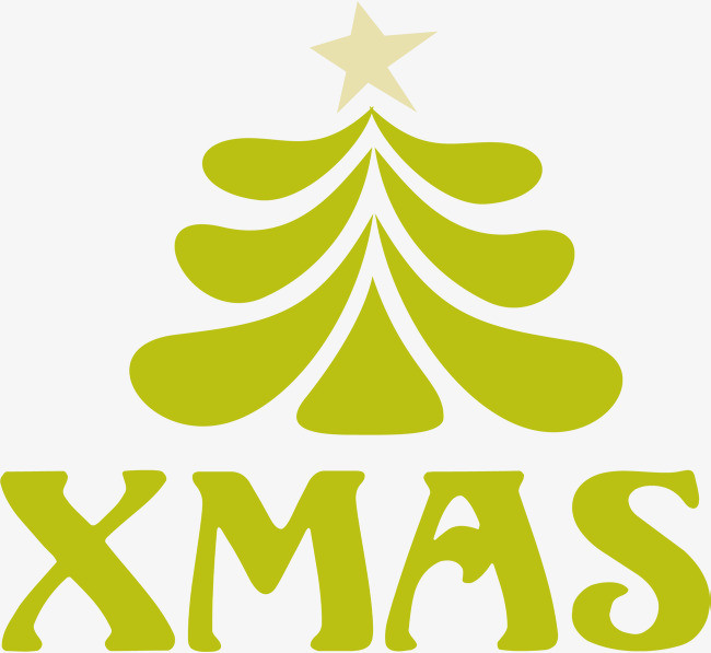 手绘绿色大树星星